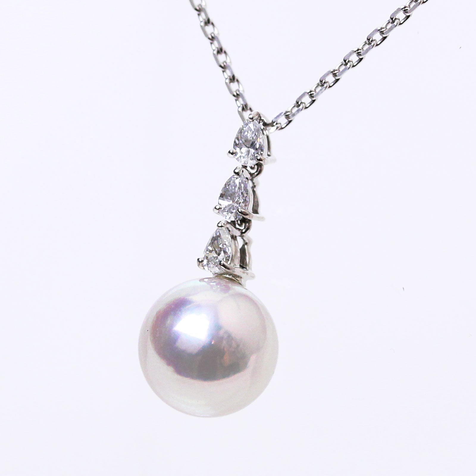 オーロラ花珠 9mm パールペンダント 無調色 K18WG – Uwajima Inoue Pearl
