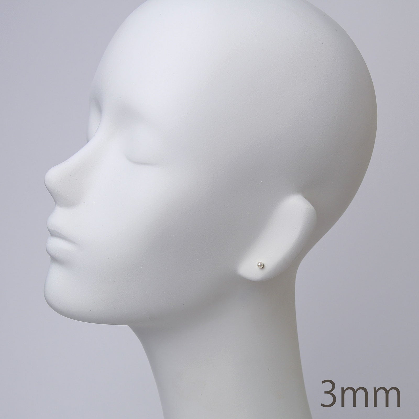 ベビーパールピアス 3mm 直結スタッドタイプ ノングレード