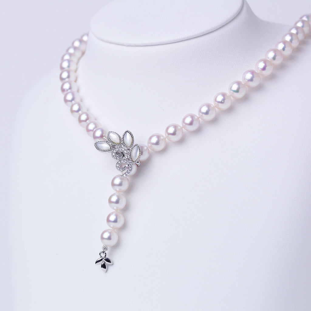 アジャスター2WAYパールネックレス ピンク 良質真珠 準花珠 真珠総合研究所