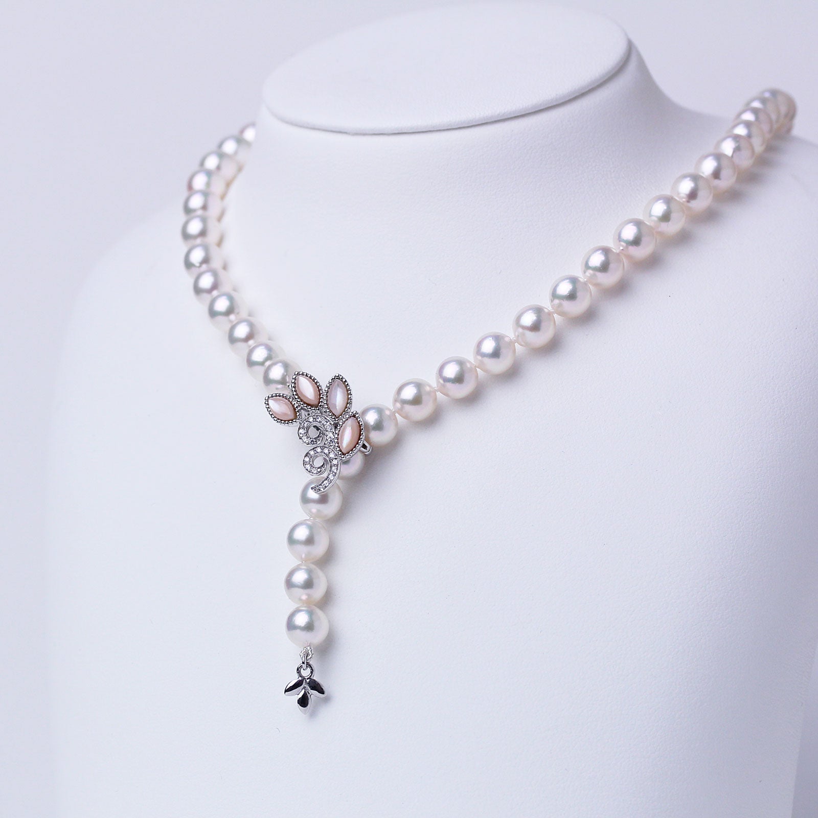 アジャスター2WAYパールネックレス ピンク 良質真珠 準花珠 真珠総合研究所