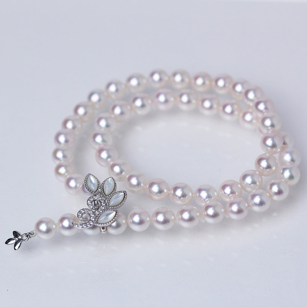 アジャスター2WAYパールネックレス ピンク 良質真珠 準花珠 真珠総合研究所