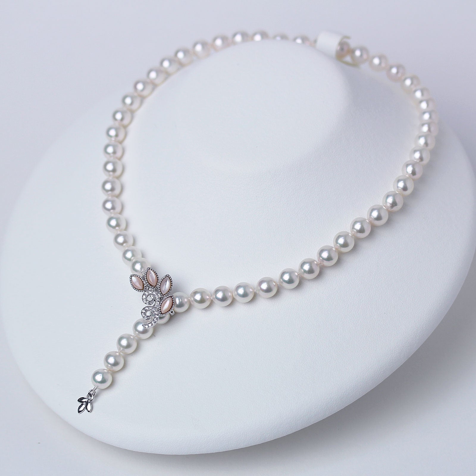 アジャスター2WAYパールネックレス ピンク 良質真珠 準花珠 真珠総合研究所