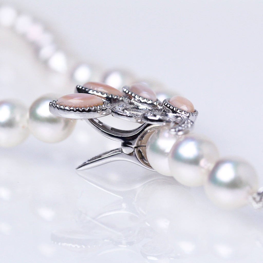 アジャスター2WAYパールネックレス ピンク 良質真珠 準花珠 真珠総合研究所