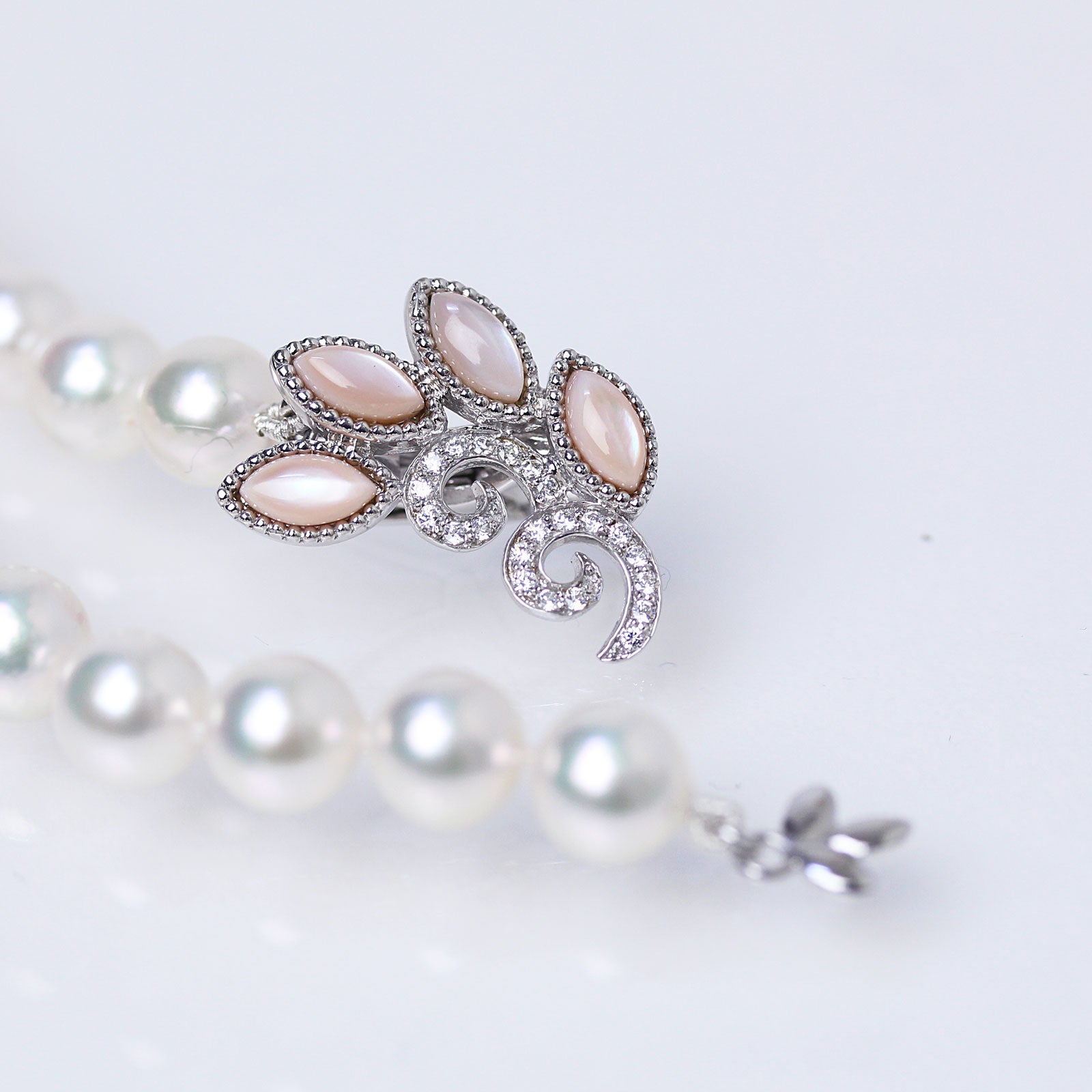 アジャスター2WAYパールネックレス ピンク 良質真珠 準花珠 真珠総合研究所