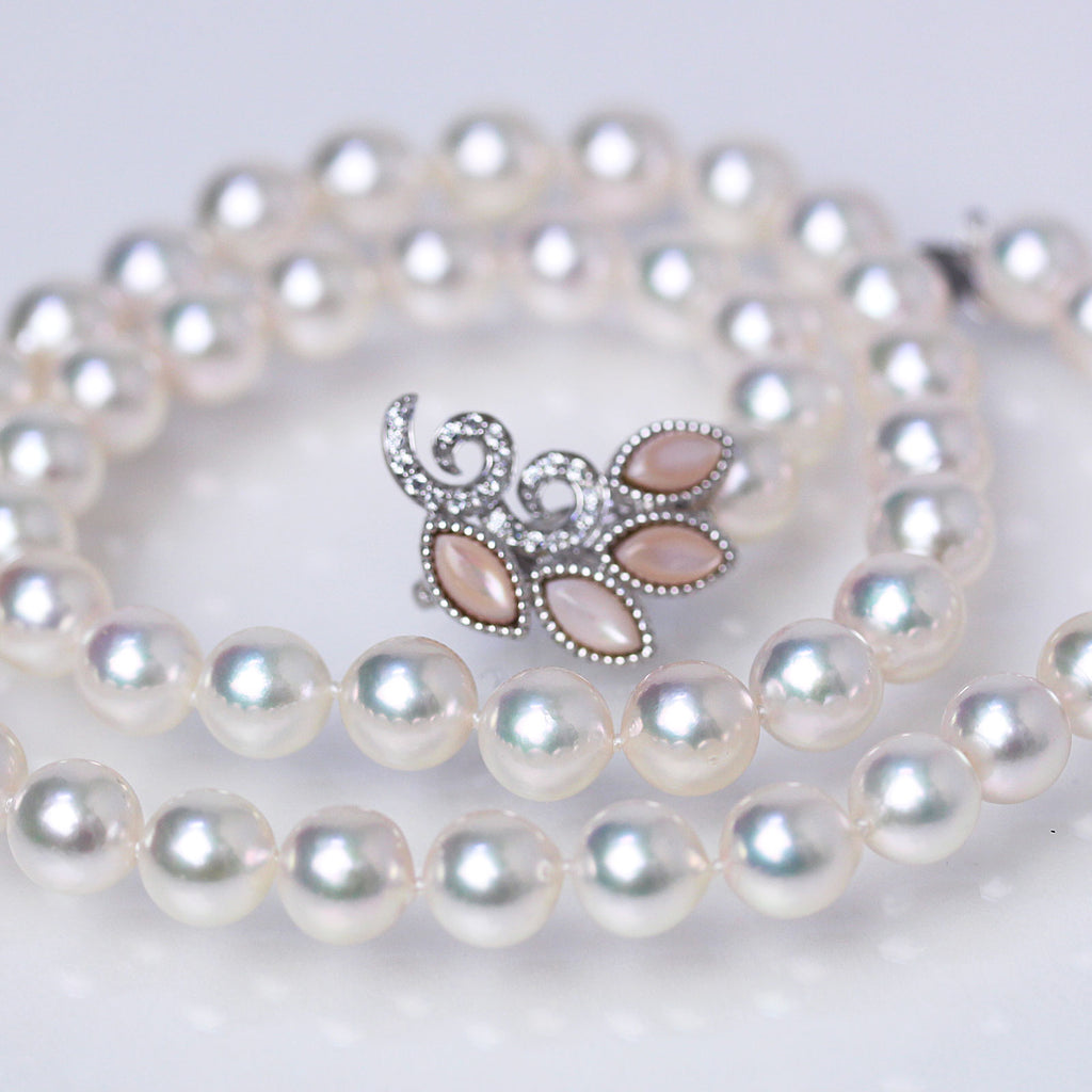 アジャスター2WAYパールネックレス ピンク 良質真珠 準花珠 真珠総合研究所