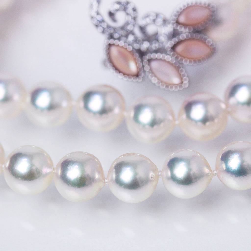 アジャスター2WAYパールネックレス ピンク 良質真珠 準花珠 真珠総合研究所