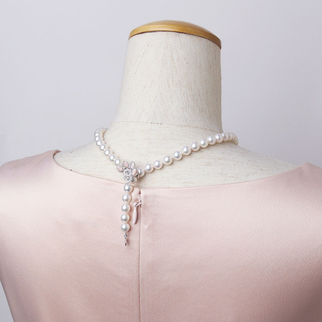 アジャスター2WAYパールネックレス ピンク 良質真珠 準花珠 真珠総合研究所