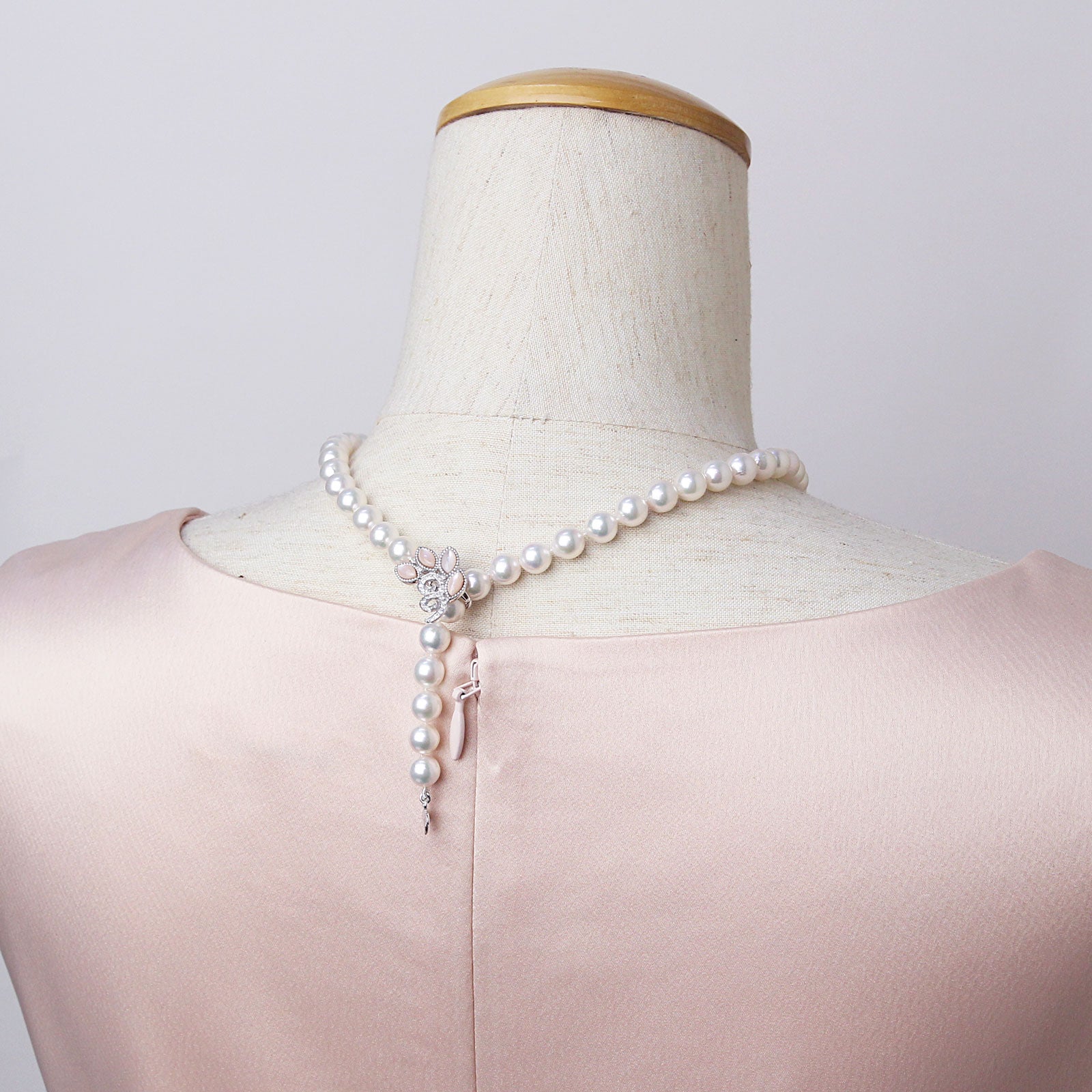 アジャスター2WAYパールネックレス ピンク 良質真珠 準花珠 真珠総合研究所