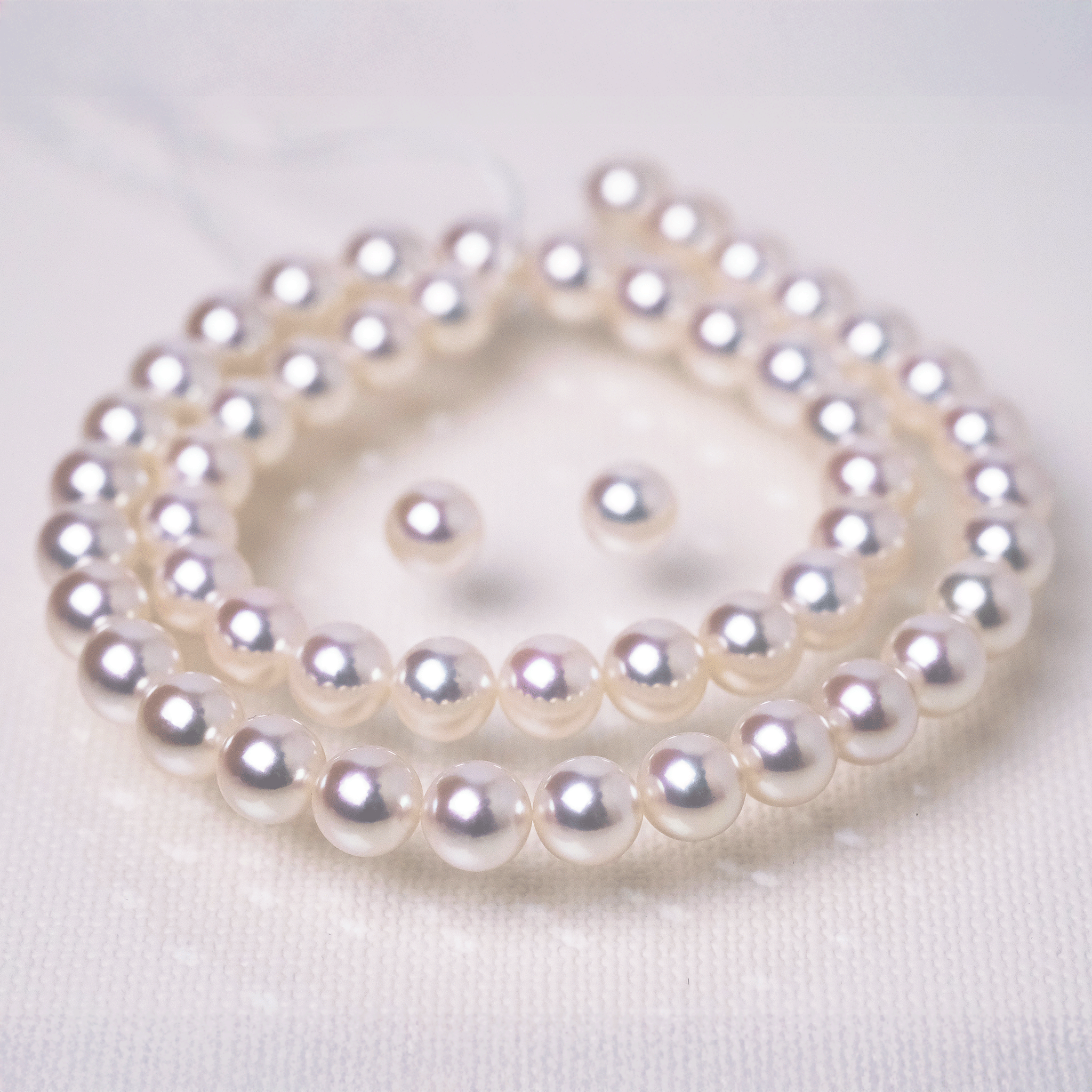 オーロラロゼプレミアム パールネックレスセット 無調色