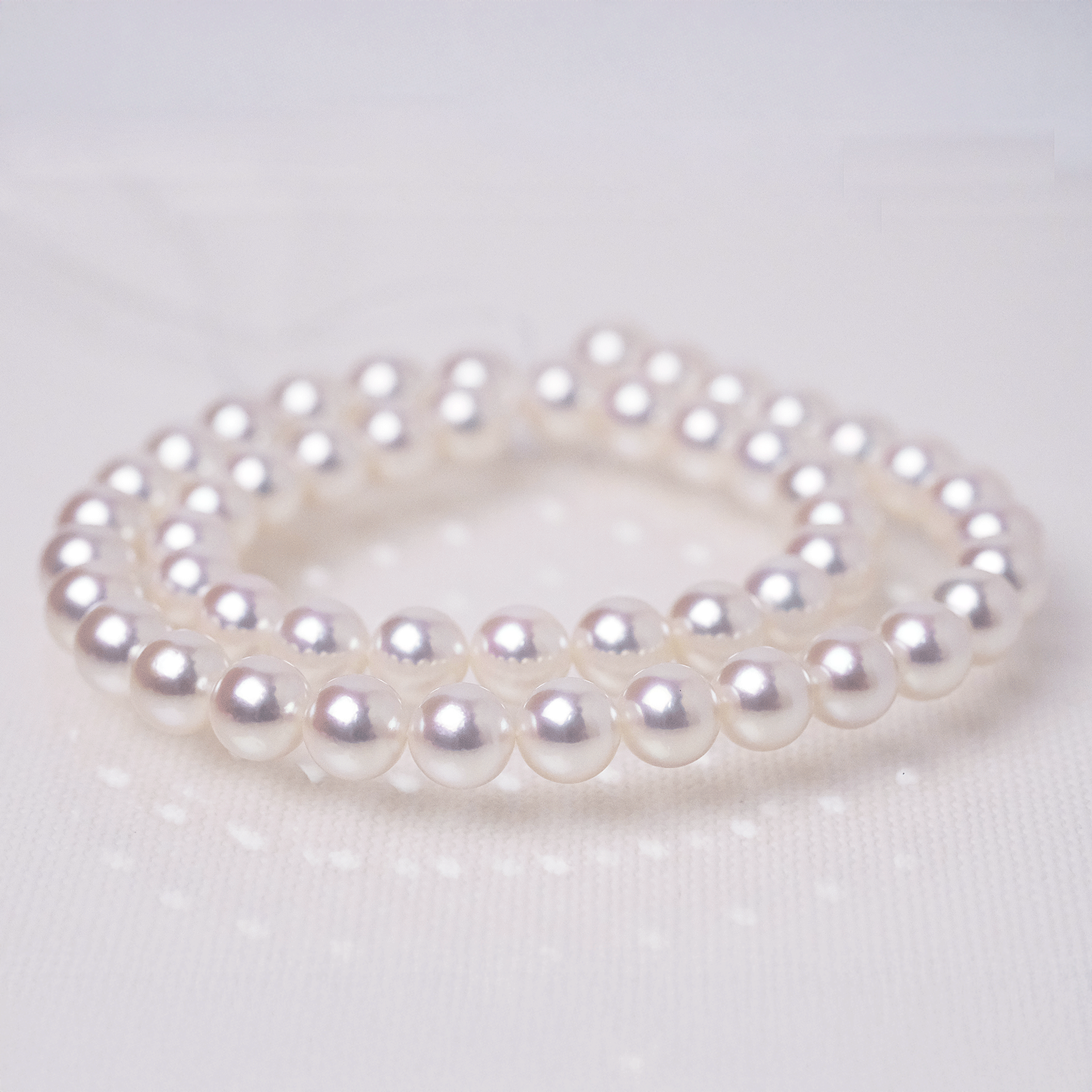 オーロラロゼプレミアム パールネックレスセット 無調色