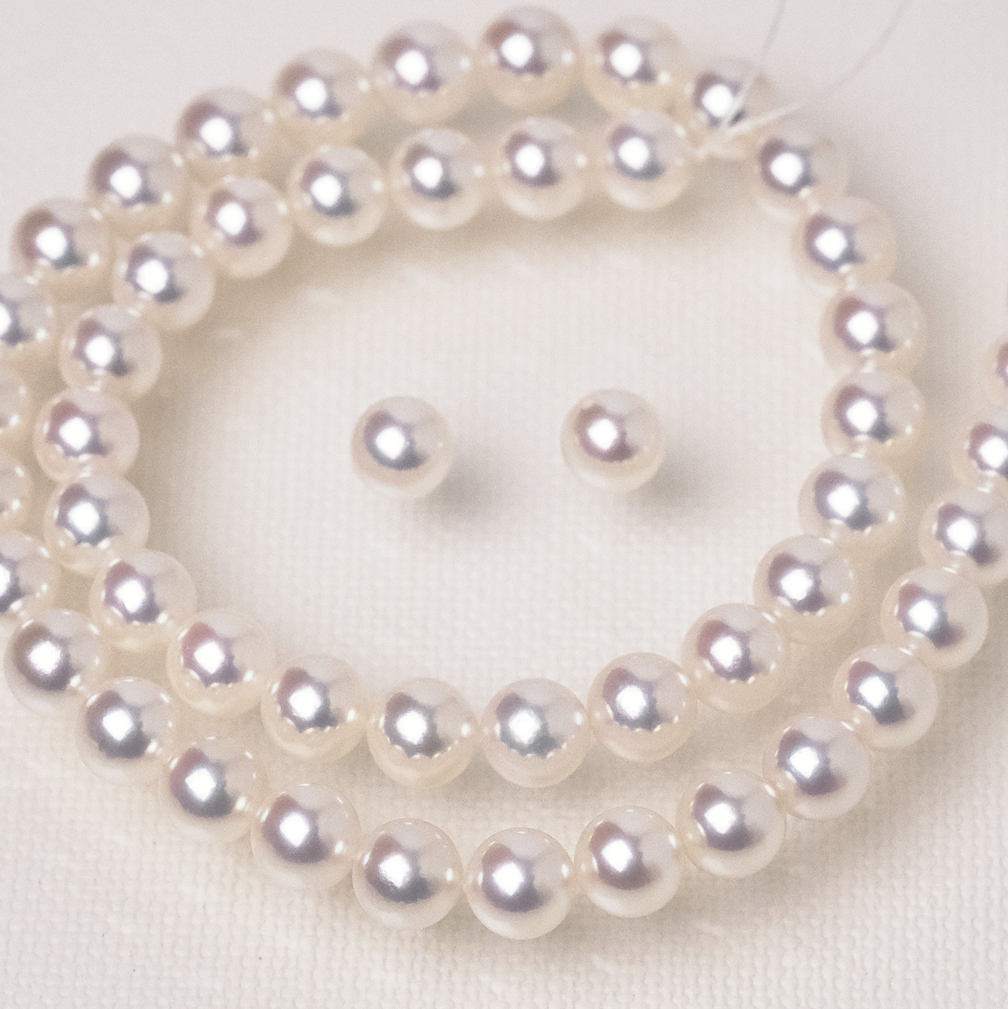 オーロラロゼプレミアム パールネックレスセット 無調色