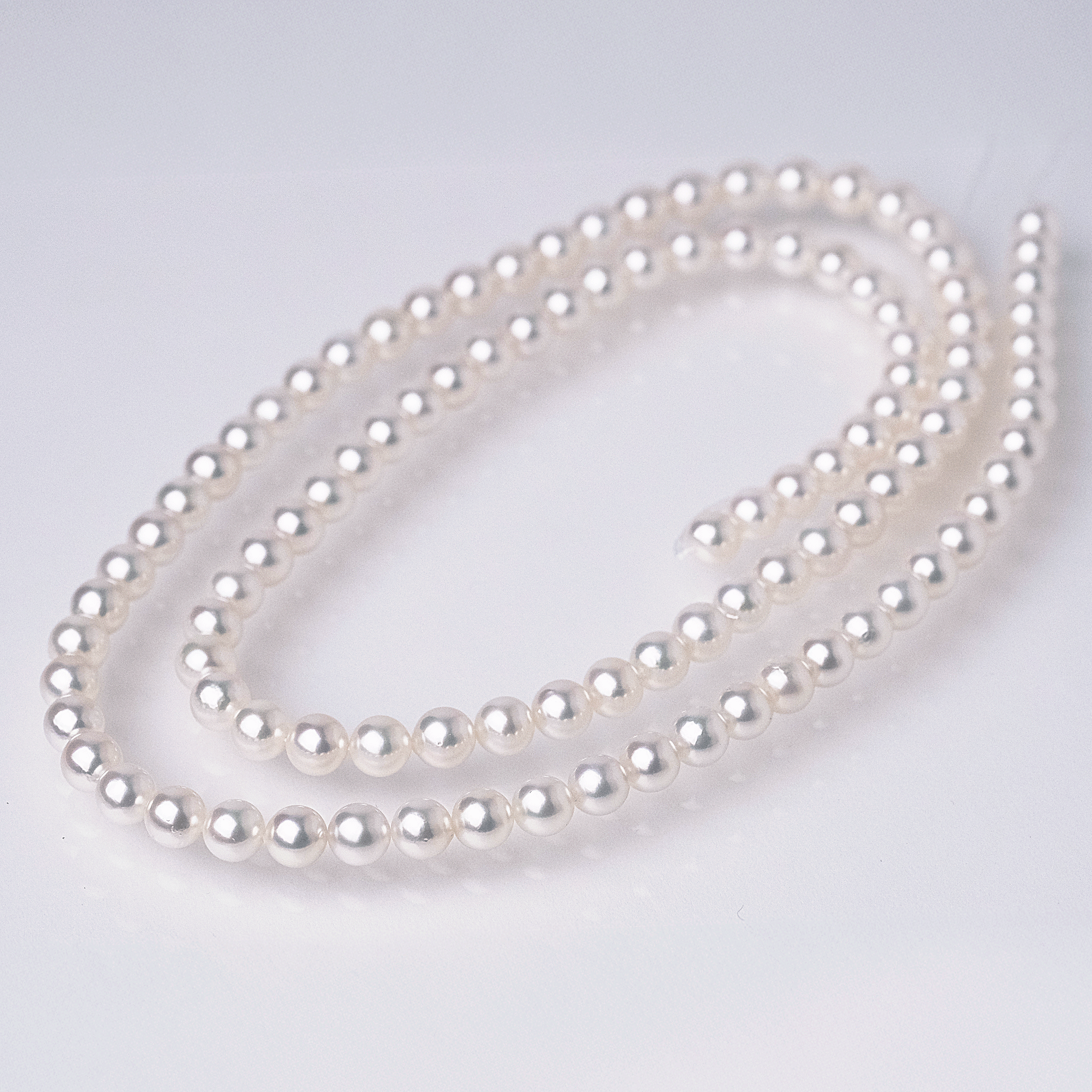 パールロングネックレス 良質厚巻き 無調色 7.5-8mm 約88cm オールノット 真珠総合研究所