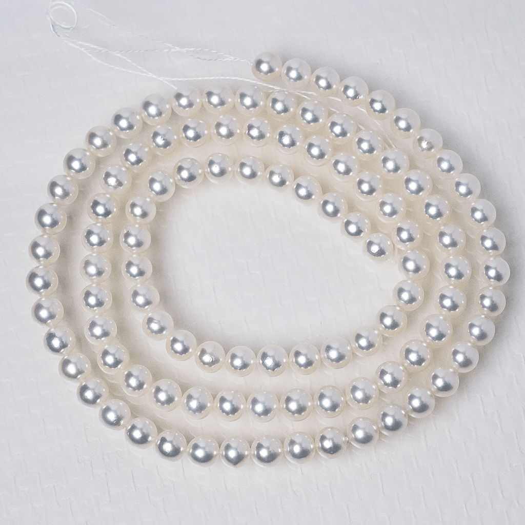 パールロングネックレス 良質厚巻き 無調色 7.5-8mm 約88cm オールノット 真珠総合研究所