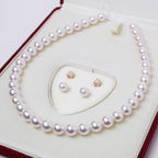 アコヤパールネックレスセット 10-11mm 希少な大粒 準花珠 花珠落ち 調色ピンク