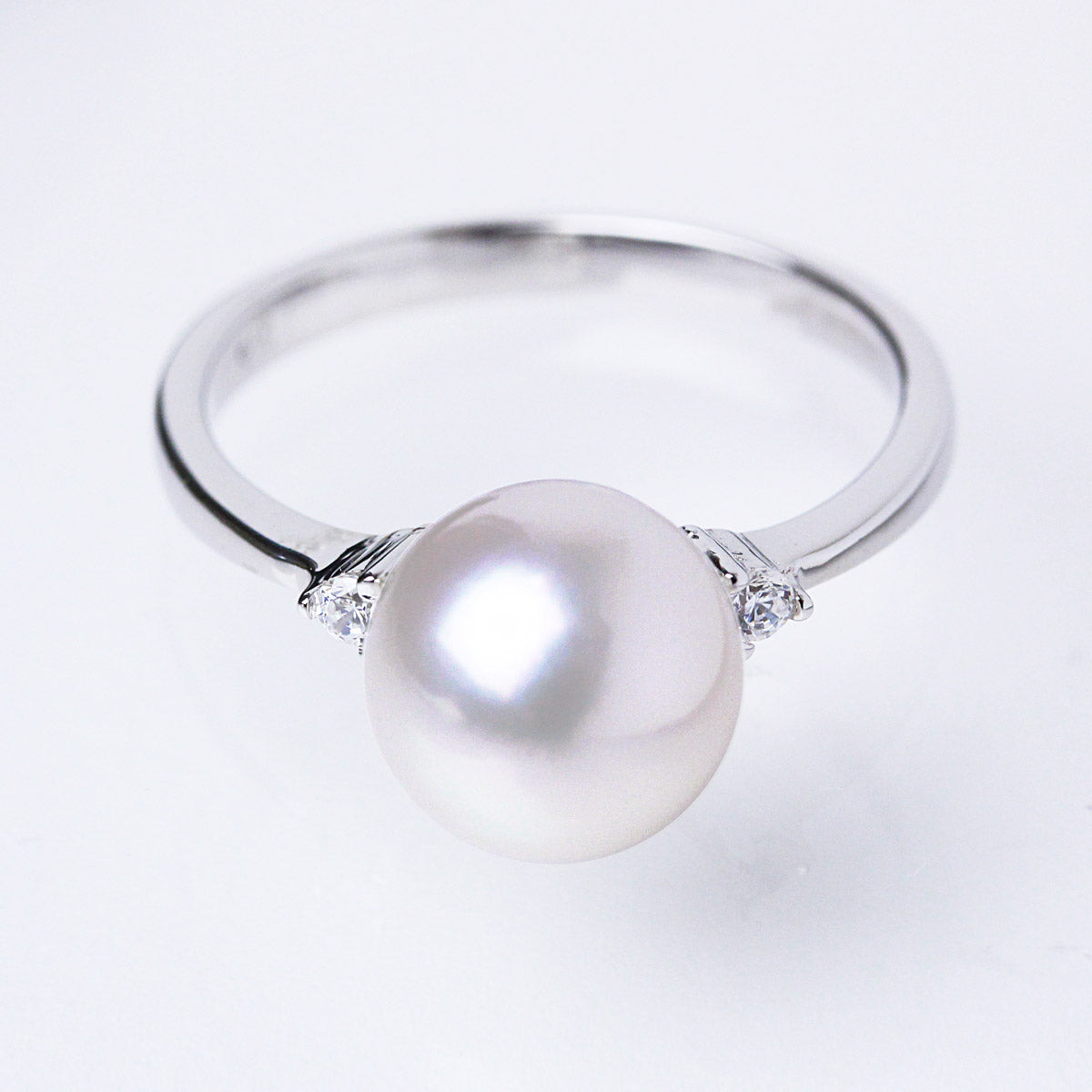 大粒パールリング 8.5mm 国産アコヤ真珠 SV925 CZ – Uwajima Inoue Pearl