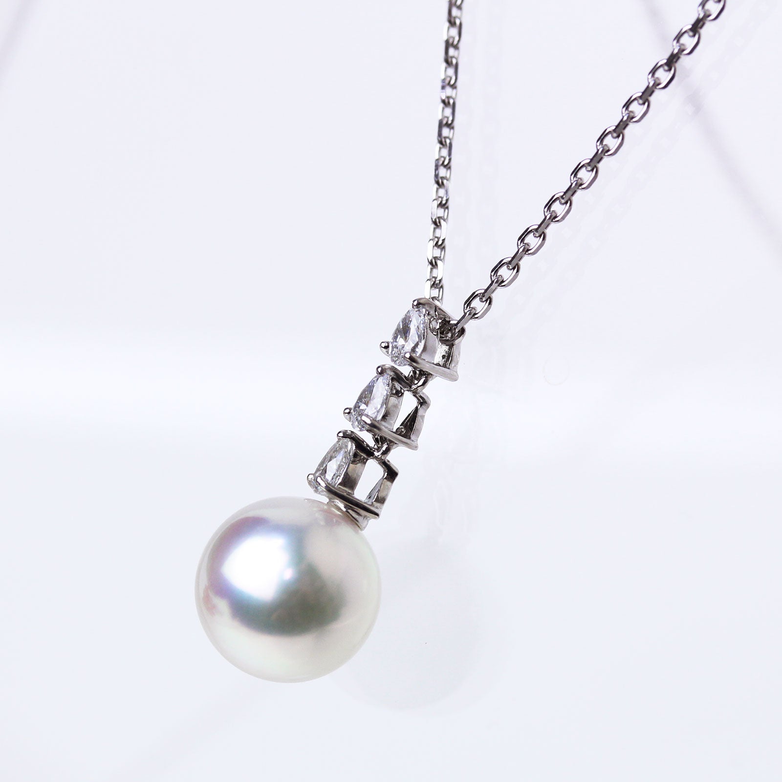 オーロラ花珠 9mm パールペンダント 無調色 K18WG – Uwajima Inoue Pearl