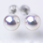 花珠 パールピアス イヤリング 無調色 8.5mm 真珠総合研究所 PT900 K14ホワイトゴールド