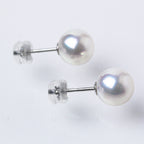 花珠 パールピアス イヤリング 無調色 8.5mm 真珠総合研究所 PT900 K14ホワイトゴールド
