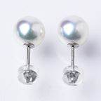 花珠 パールピアス イヤリング 無調色 8.5mm 真珠総合研究所 PT900 K14ホワイトゴールド