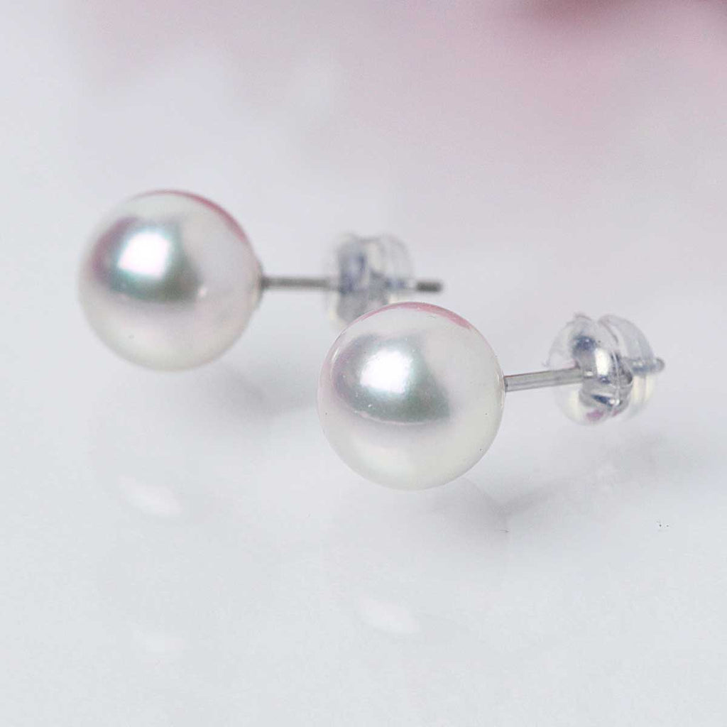 オーロラ天女 パールピアス 9mm 希少な大粒