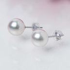 オーロラ天女 パールピアス 9mm 希少な大粒