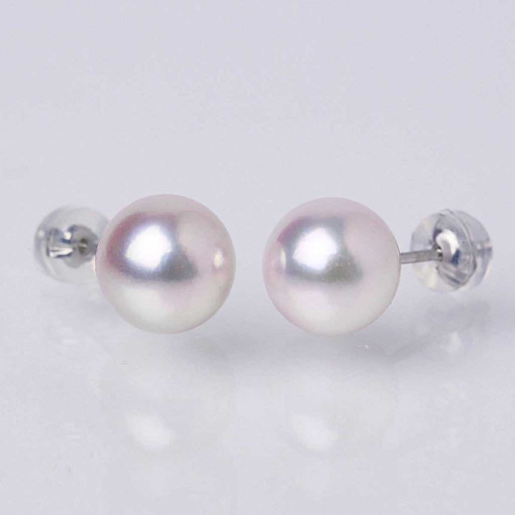 オーロラ天女 パールピアス 9mm 希少な大粒