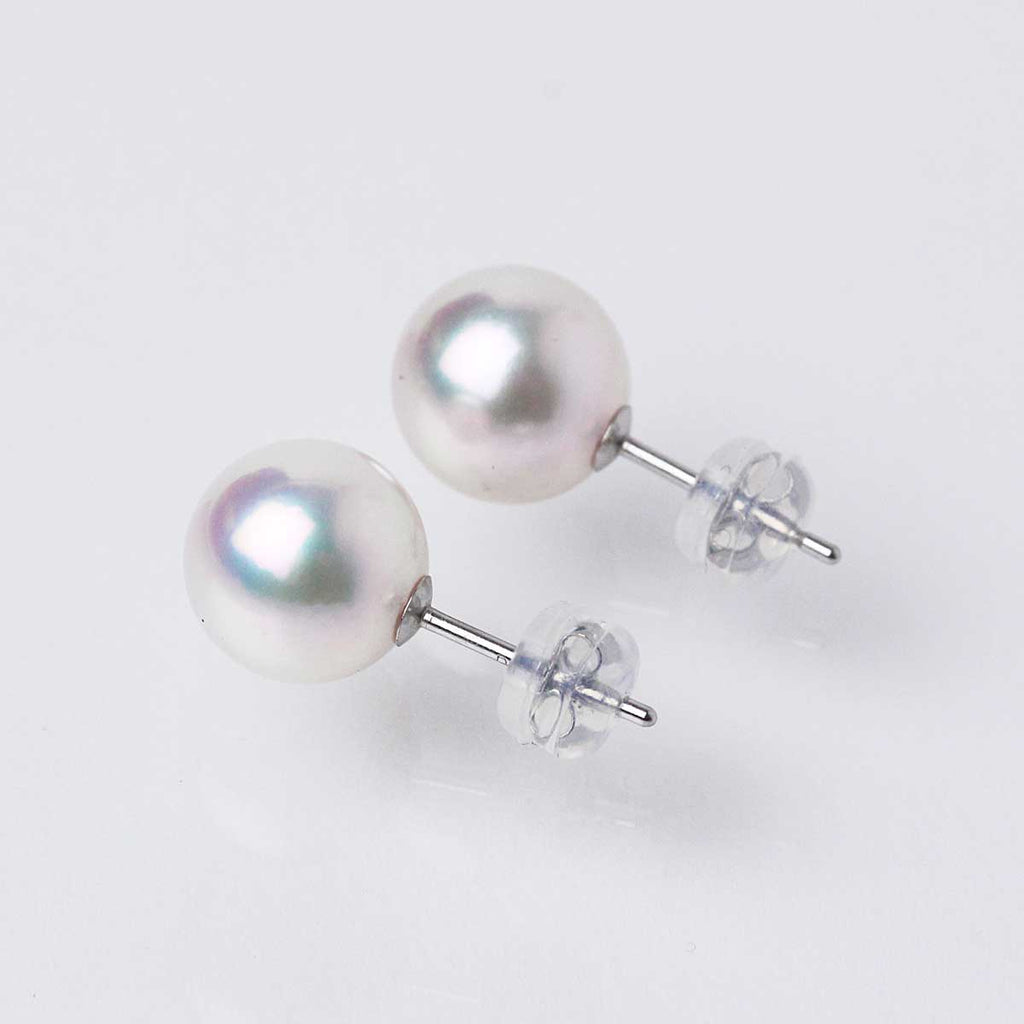 オーロラ天女 パールピアス 9mm 希少な大粒