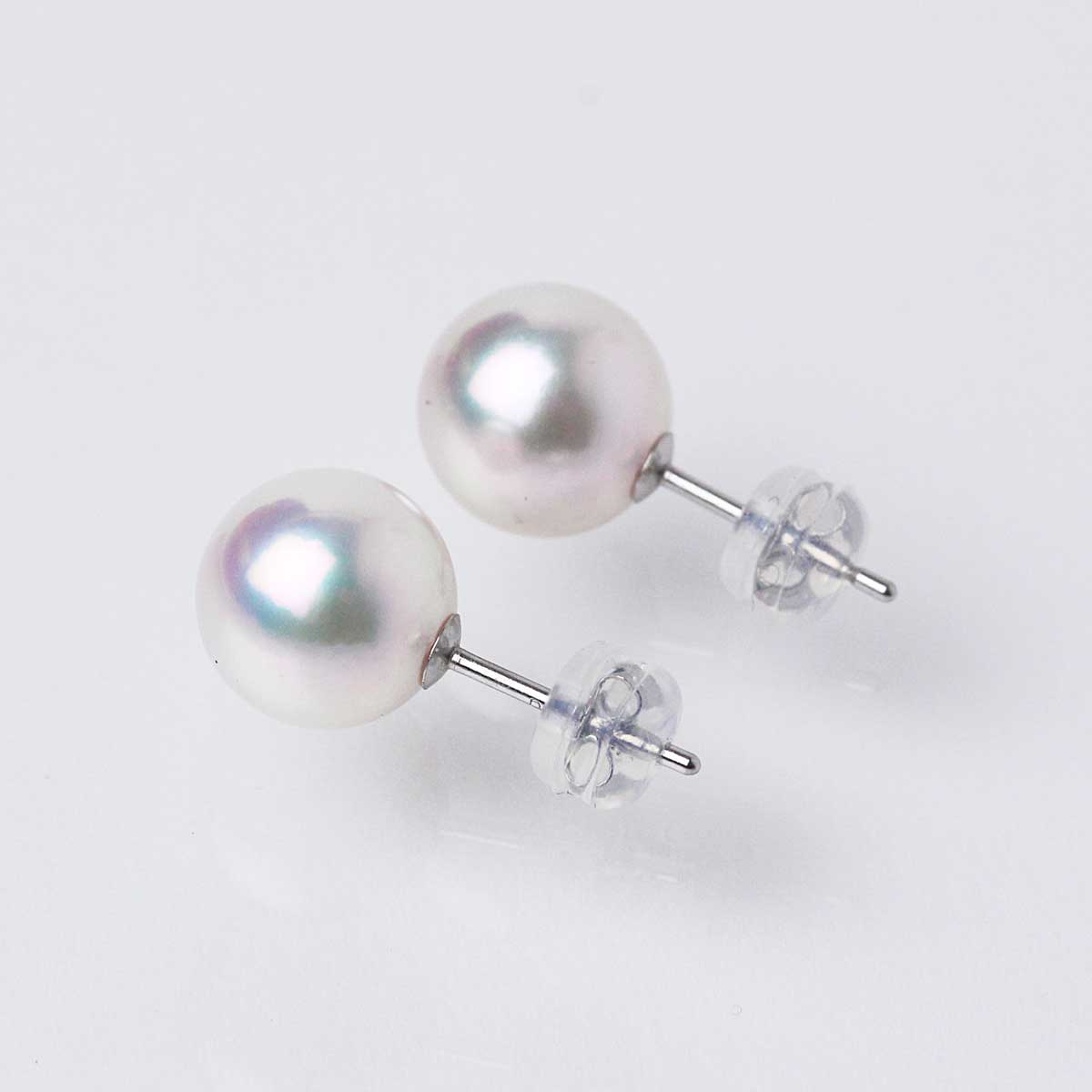 オーロラ天女 パールピアス 9mm 希少な大粒