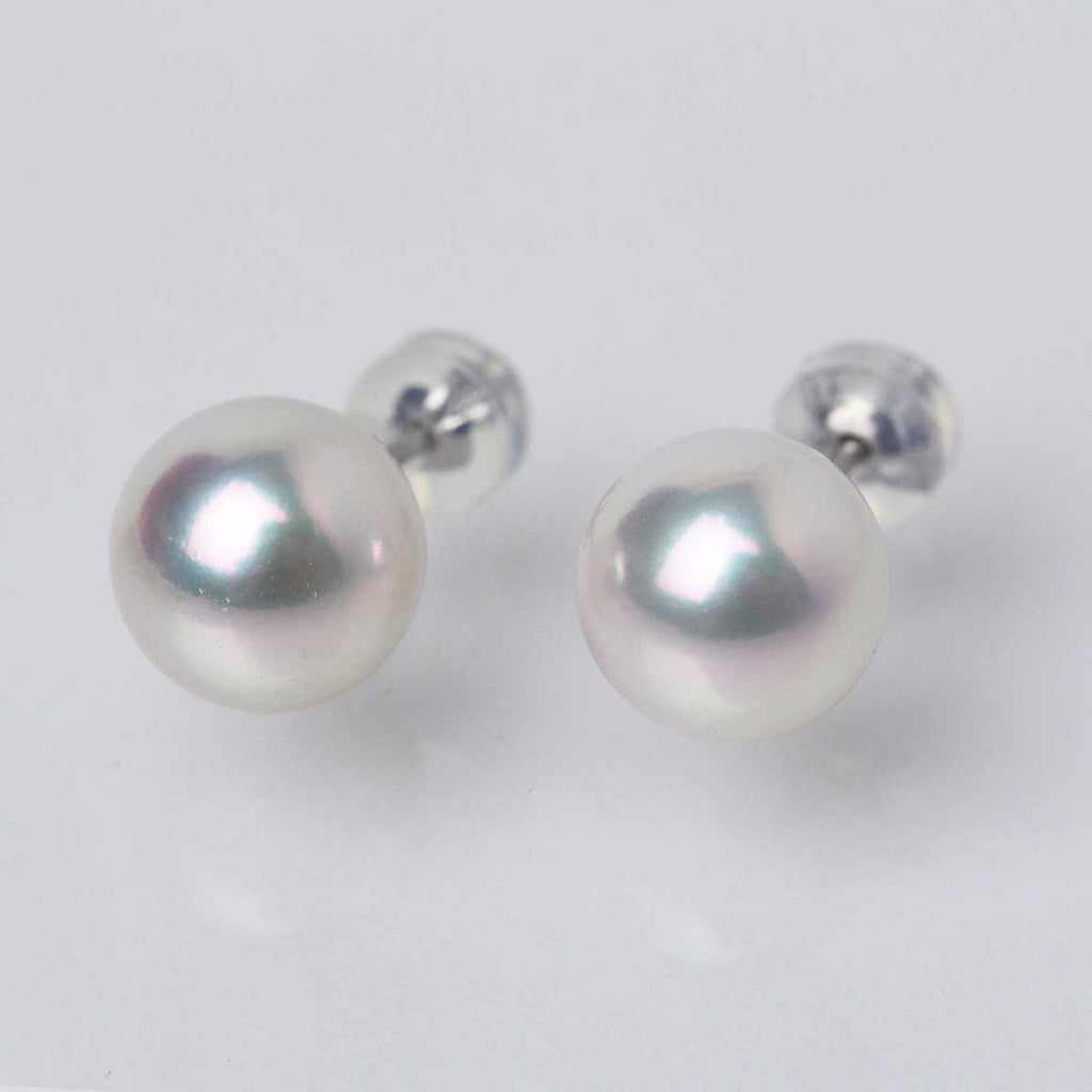 オーロラ天女 パールピアス 9mm 希少な大粒