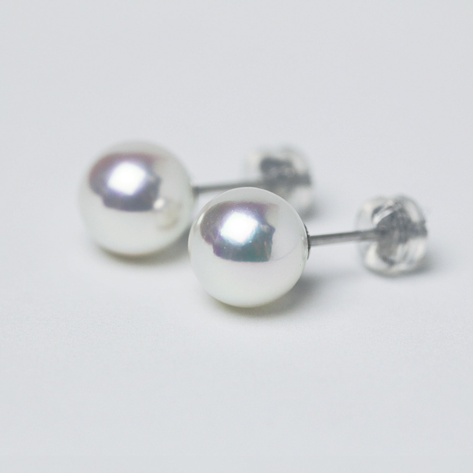 準花珠/花珠落ち パールピアス イヤリング 無調色 真珠総合研究所 PT900 K14ホワイトゴールド